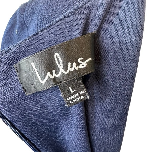 Lulus Sheath Dress Womens Knee Length Short Sleeve Lightweight Blue Large - Picture 9 of 13